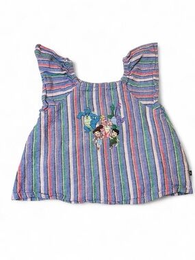 Upcycled Dragon Tales GAP Baby Tee, Y2K Fairy Grunge Striped Top.